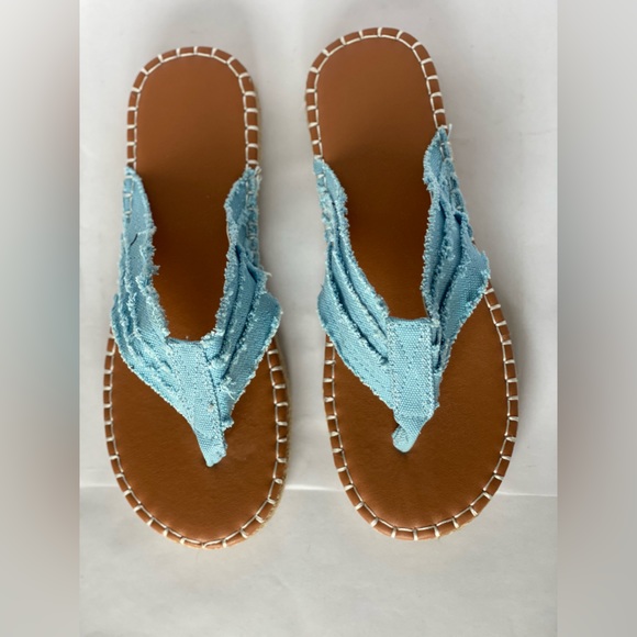 YASIRUN | Blue Frayed Espadrille Sandal - Women’s - Picture 4 of 5